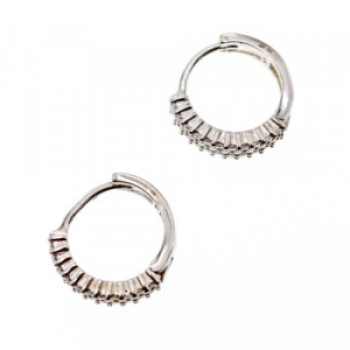 925 Sterling Silver White Sapphires Earrings