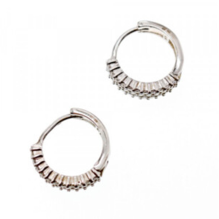 925 Sterling Silver White Sapphires Earrings