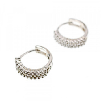 925 Sterling Silver White Sapphires Earrings