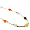 14K Yellow Gold Jadeite Balls Necklace