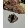 Vintage 925 Sterling Silver Onyx & Marcasite Ring Size 7