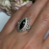Vintage 925 Sterling Silver Onyx & Marcasite Ring Size 7