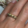 925 Sterling Silver Gold Plated Pearls Ring Size 6