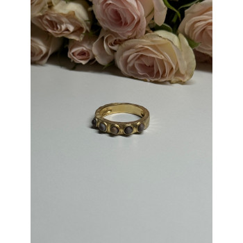 925 STERLING SILVER GOLD PLATED PEARLS RING SIZE 6