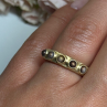 925 Sterling Silver Gold Plated Pearls Ring Size 6