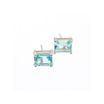 925 Sterling Silver Blue Topaz Earrings