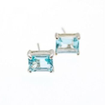 925 Sterling Silver Blue Topaz Earrings