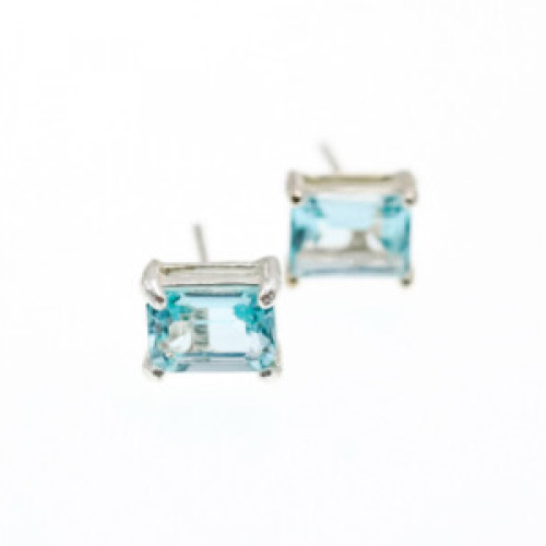 925 Sterling Silver Blue Topaz Earrings