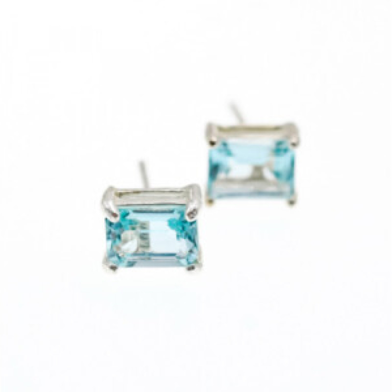 925 Sterling Silver Blue Topaz Earrings