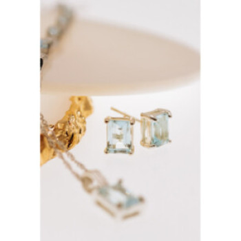 925 Sterling Silver Blue Topaz Earrings