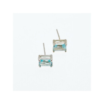 925 Sterling Silver Blue Topaz Earrings