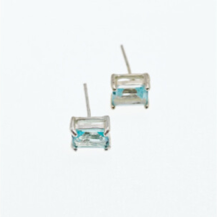 925 Sterling Silver Blue Topaz Earrings
