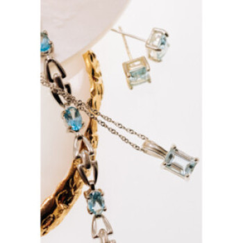 925 Sterling Silver Blue Topaz Earrings
