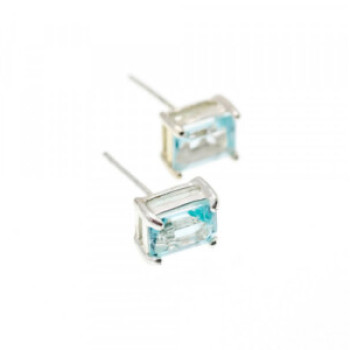 925 Sterling Silver Blue Topaz Earrings