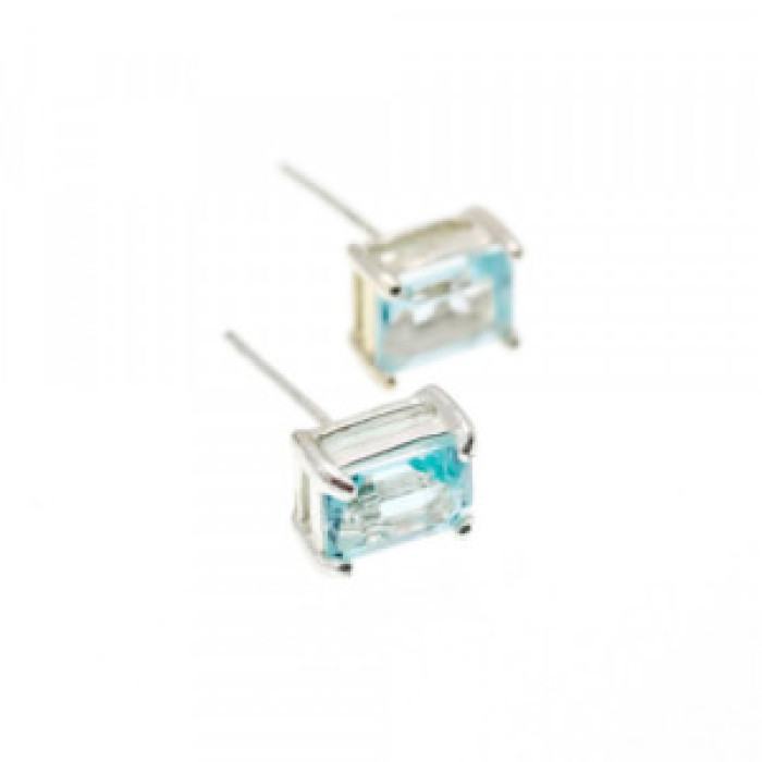 925 Sterling Silver Blue Topaz Earrings