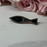 925 Sterling Silver Black Evil Eye Enamel Brooch Length 1.5 In