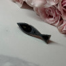 925 Sterling Silver Black Evil Eye Enamel Brooch Length 1.5 In