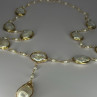 GOLD PLATED PEARL NECKLACE APPROX LENGTH 30 INCH THE BOTTOM OF PENDANT 3 INCH