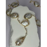 GOLD PLATED PEARL NECKLACE APPROX LENGTH 30 INCH THE BOTTOM OF PENDANT 3 INCH
