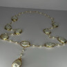 GOLD PLATED PEARL NECKLACE APPROX LENGTH 30 INCH THE BOTTOM OF PENDANT 3 INCH