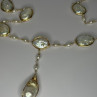 GOLD PLATED PEARL NECKLACE APPROX LENGTH 30 INCH THE BOTTOM OF PENDANT 3 INCH