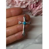 925 Sterling Silver Turquoise Cross Length 1.6 In