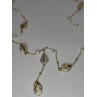 GOLD PLATED PEARL NECKLACE APPROX LENGTH 32 INCH BOTTOM OF PENDANT 4 INCH