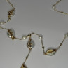GOLD PLATED PEARL NECKLACE APPROX LENGTH 32 INCH BOTTOM OF PENDANT 4 INCH