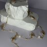 GOLD PLATED PEARL NECKLACE APPROX LENGTH 32 INCH BOTTOM OF PENDANT 4 INCH