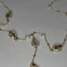 GOLD PLATED PEARL NECKLACE APPROX LENGTH 32 INCH BOTTOM OF PENDANT 4 INCH