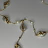 GOLD PLATED PEARL NECKLACE APPROX LENGTH 32 INCH BOTTOM OF PENDANT 4 INCH