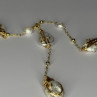 GOLD PLATED PEARL NECKLACE APPROX LENGTH 32 INCH BOTTOM OF PENDANT 4 INCH