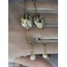 GOLD PLATED PEARL NECKLACE APPROX LENGTH 32 INCH BOTTOM OF PENDANT 4 INCH