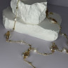 GOLD PLATED PEARL NECKLACE APPROX LENGTH 32 INCH BOTTOM OF PENDANT 4 INCH