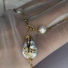 GOLD PLATED PEARL NECKLACE APPROX LENGTH 32 INCH BOTTOM OF PENDANT 4 INCH