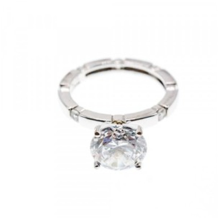 925 Sterling Silver CZ Ring Size 6