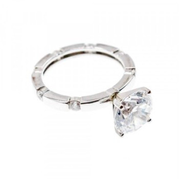 925 Sterling Silver CZ Ring Size 6