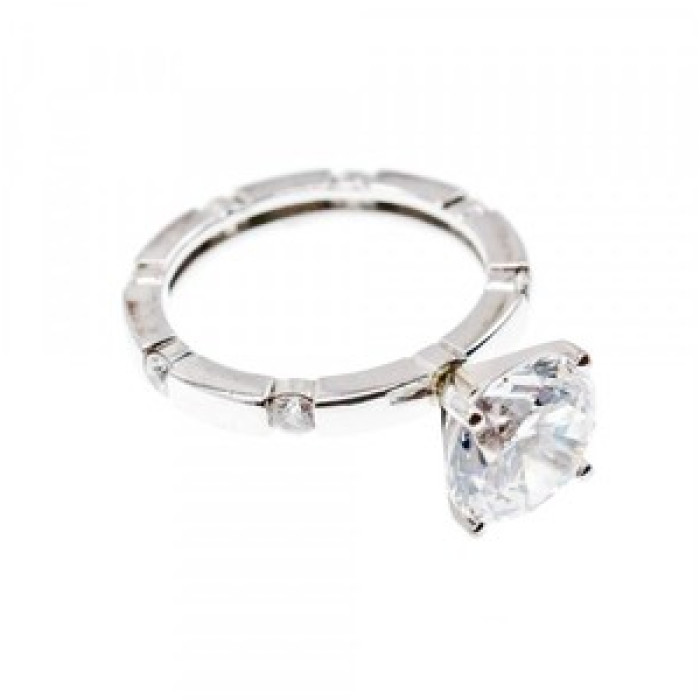 925 Sterling Silver CZ Ring Size 6