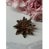 925 Sterling Silver Gold Plated Brooch Flower Length 1.6 In