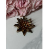 925 Sterling Silver Gold Plated Brooch Flower Length 1.6 In