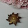 925 Sterling Silver Gold Plated Brooch Flower Length 1.6 In