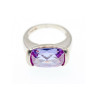 925 Sterling Silver Purple CZ Ring Size 8