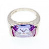 925 Sterling Silver Purple CZ Ring Size 8