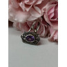 925 Sterling Silver Amethyst & Marcasite Pendant Length 1 In