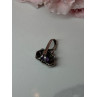 925 Sterling Silver Amethyst & Marcasite Pendant Length 1 In
