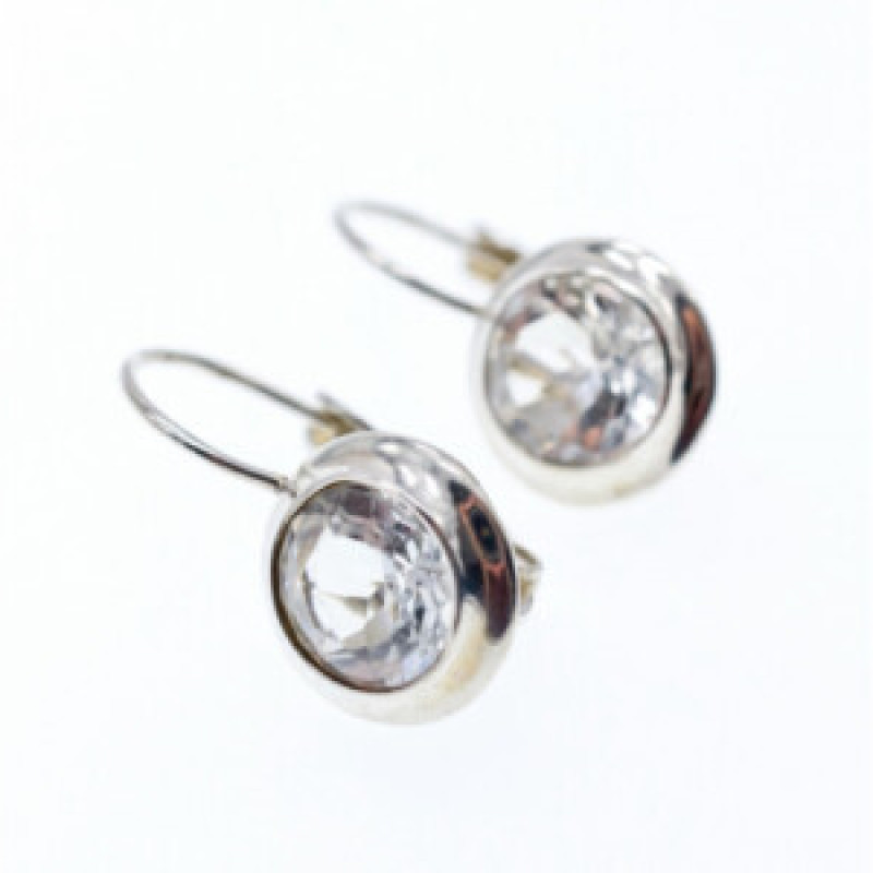 925 Sterling Silver White Beryl (Goshenite) Earrings