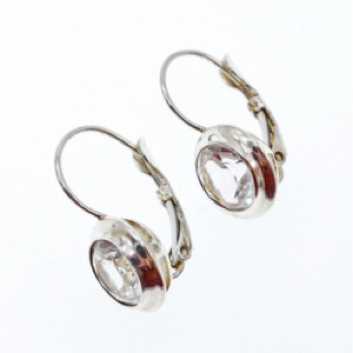 925 Sterling Silver White Beryl (Goshenite) Earrings