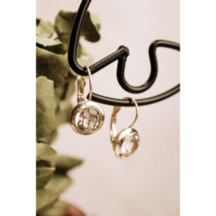 925 Sterling Silver White Beryl (Goshenite) Earrings
