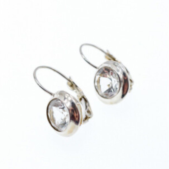 925 Sterling Silver White Beryl (Goshenite) Earrings