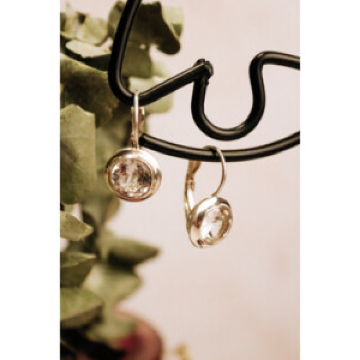 925 Sterling Silver White Beryl (Goshenite) Earrings
